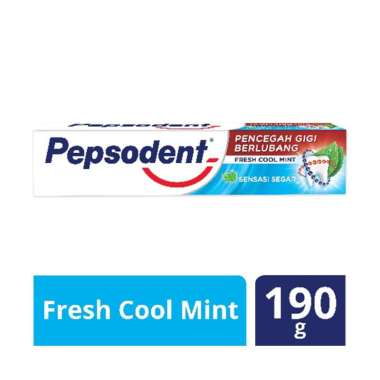 Promo Harga Pepsodent Pasta Gigi Pencegah Gigi Berlubang Fresh Cool Mint 190 gr - Blibli