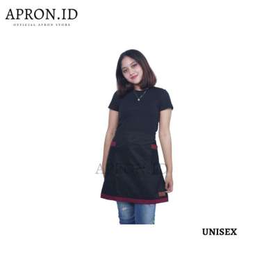 Celemek Apron Setengah Badan Half Waist Drill Cafe Coffeshop Waiter waitress Multifungsi Unisex blac