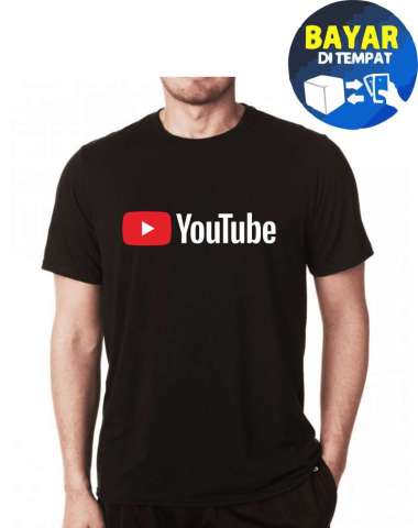 Baju Distro pria keren YUTUBE / Kaos Distro Pria keren / a/baju distro dewasa Hitam L