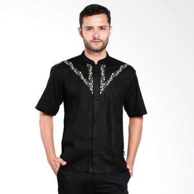 Aitana Bordir Baju Koko Pria - Hitam [YN-11715-SS]