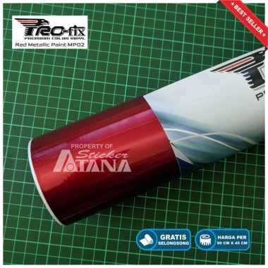 Skotlet Merah Metalik Scotlet Candy Stiker Paint Sticker Meteran Decal Roll Scotlite Sepeda Motor Sc