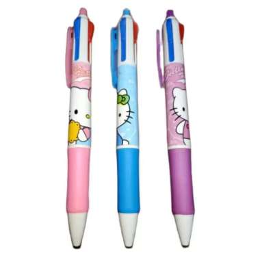 PULPEN / PEN 4 WARNA KARAKTER KARTUN / FANCY HELLO KITTY
