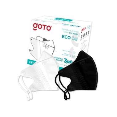 Goto Masker Disposable Duckbill 3 PlyMask Kesehatan 3Ply Earloop PUTIH