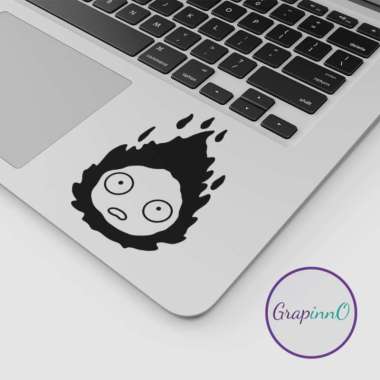 Decal Sticker Macbook Calcifer Howls Moving Castle Anime Stiker Laptop