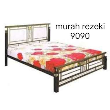Ranjang Besi Tempat Tidur Besi Minimalis 120x200 cm Success New Mahoni