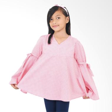 Kids Icon Checked Blouse Anak Perempuan With Bow Detail