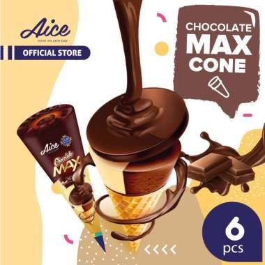 Aice Ice Cream Chocolate Max Cone isi 6 pcs eskrim
