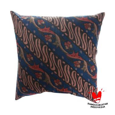 Ebitown Motif Sarung Bantal Kursi - Biru Coklat