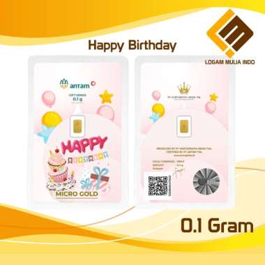 LOGAM MULIA MICRO GOLD ANTAM HARTADINATA 0.1 GRAM 0.1GR BIRTHDAY CAKE