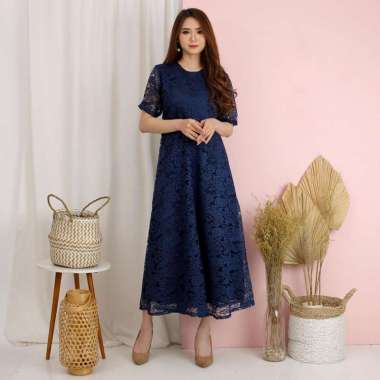 LONG DRESS YOONA WANITA MODEL TERBARU BRUKAT CORNELI TULANG BROKAT CORD TIMBUL DRES PESTA NATAL MURA