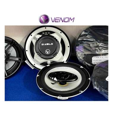 Venom Diablo VX603D Speaker Pintu Mobil Ukuran 6.5 inch Sistem 3-Way Per SET plus grill speaker