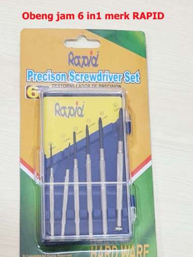 Obeng Jam Obeng Set 6in1 RAPID Presisi - screwdriver set