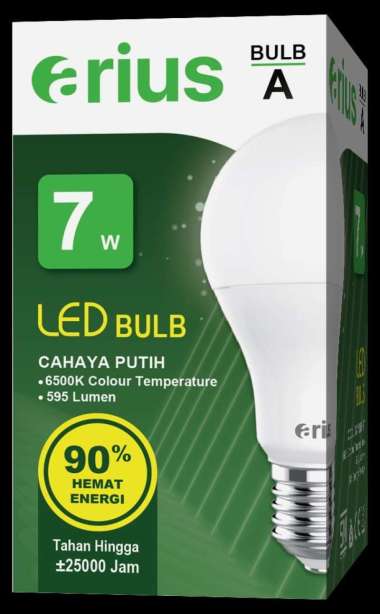 Lampu Led Bulb Arius 7 Watt bergaransi bulb A cahaya putih putih