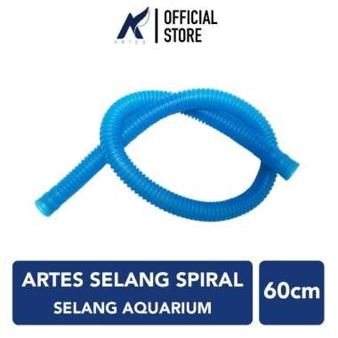 ARTES SELANG SPIRAL 60 CM Selang Box Filter-Pompa-Power Head Aquarium-Akuarium-Aquascape Hitam-Biru Biru