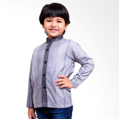 Moosca Kemeja Atasan Koko Lengan Panjang Anak - Abu