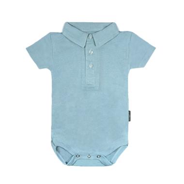 Abby Baby Palm Blue Polo Romper
