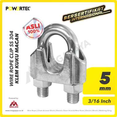 Wire Rope Clip - Klem Seling Kuku Macan SS 304 5mm POWERTEC