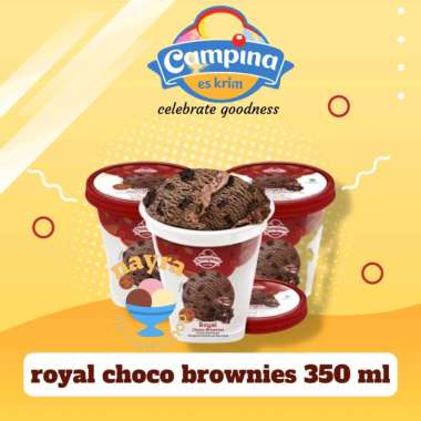 Promo Harga Campina Ice Cream Cake Series Royal Choco Brownies 350 ml - Blibli