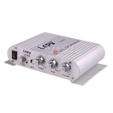 Lepy HiFi Stereo Amplifier Treble Bass Booster - LP-838 - Silver Silver