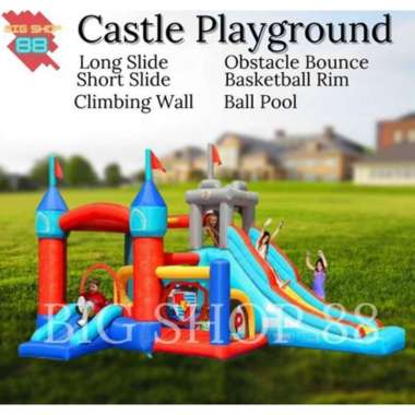 Rumah istana balon inflatable toys bouncy castle mainan balon anak perosotan anak