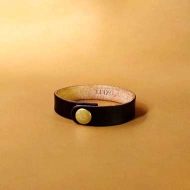 Keizo Leather Bracelets Gelang Kulit Simple XI Vegtan Asli Hitam