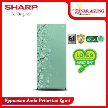 SHARP SJN 182 D SH / SJN 182 KULKAS / LEMARI ES [ 166 L ] HIJAU -