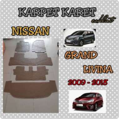 Karpet karet nissan grand livina coklat 2008 - 2018 full set