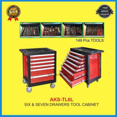 Rak Kunci Tool Box Lemari Alat Perkakas Bengkel Roller Cabinet 6 Laci - TL6L
