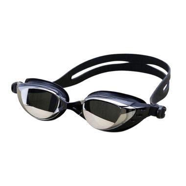 Mine Coating Mirrored Anti Fog UV Protection Kacamata Renang - Black