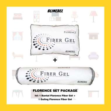 [PAKET] 1 Florence Italy Fiber Gel Pillow + 1 Bolster / Bantal+Guling