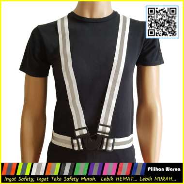 Rompi Safety Karet Safety Vest Scotligh Elastic Reflective Rompi V Putih