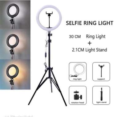 harga NO ONGKIR Tripod 2.1 Meter Plus Ring Fill Light 30 CM Termurah Blibli.com