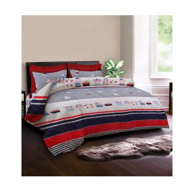 King Rabbit Motif Bajak Laut Set Sprei - Biru