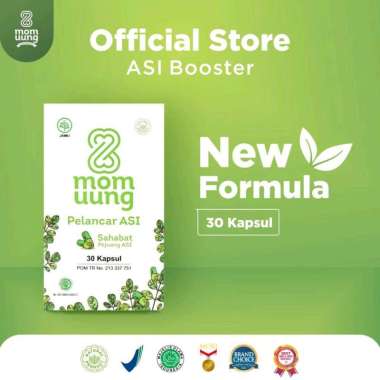 Mom Uung Booster ASI 30 Kapsul Extrak Daun Kelor Ikan Gabus Pelancar ASI Suplemen Vitamin Busui Mela