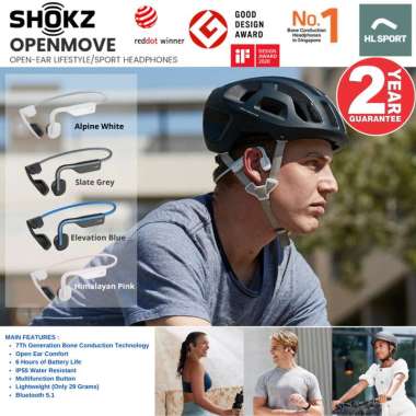 Bluetooth Headset OpenMove Aftershokz Wireless Bone Conduction Himalayan Pink