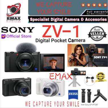 SONY ZV-1 Digital Pocket Camera 4K + Sony GP-VPT2BT Kamera Sony ZV 1 Sony ZV1 + Vlog Kit for Vloggin