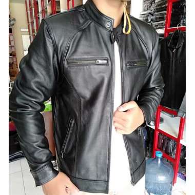 Jaket Kulit Domba Asli Pria Elegant Brownie Koboi ARL Ariel Noah 90 Hitam XL