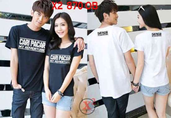 KAOS COUPLE PASANGAN REMAJA KAPELAN PACAR KAOS COPLE KOPLE BAJU CAUPLE KOPEL CARI PACAR 9973 HITAM
