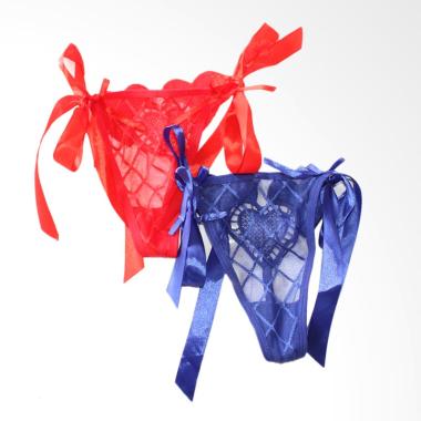 Aily 9605C G-String Ikat Tali Set Celana Dalam Wanita - Multicolor [2 pcs