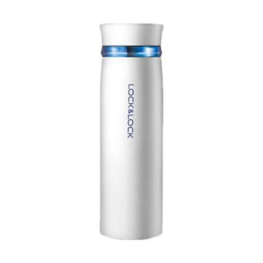 LOCK & LOCK New Feather Tumbler Botol Termos [450 mL] White Blue