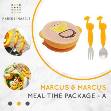 Meal Time Package A (MNM Spoon Fork Set Yellow & Suction Bowl Yellow)