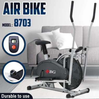 BG SPORT AIR BIKE SEPEDA STATIS SEPEDA FITNESS MODEL 8703 GREY
