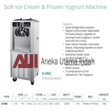 GEA D-880 Soft Ice Cream Machine Atau Mesin Pembuat Soft Ice Cream - Frozen Yoghurt Machine - Mesin 