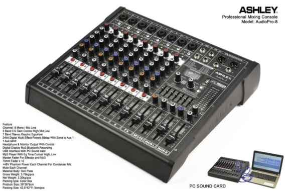 Mixer ASHLEY AUDIOPRO 8 / AUDIOPRO8 8 CHANNEL ORIGINAL
