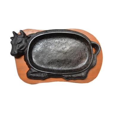 Ceper Steak Kerbau Piring Hot Plate Abu/Hitam