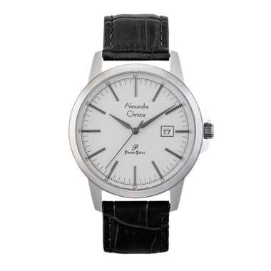 ALEXANDRE CHRISTIE AC 1008 SILVER WHITE LEATHER MAN MDLSSSL