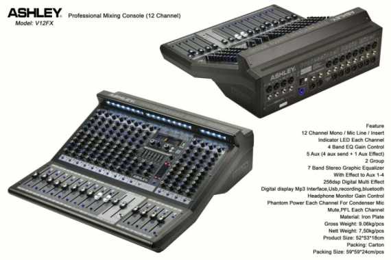 Mixer Ashley V12FX ( 12 Channel ) ( ORIGINAL )