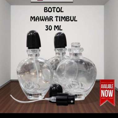 Botol parfum reffil kosong 30ml/botol mawar timbul/botol bening kaca/drat/putar