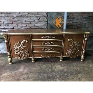 bufet tv ukir kayu jati mebel jepara
