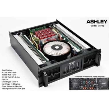 Power Amplifier Ashley V5PRO / V5 PRO / V 5PRO 4 X 1700W 8OHM ORIGINAL